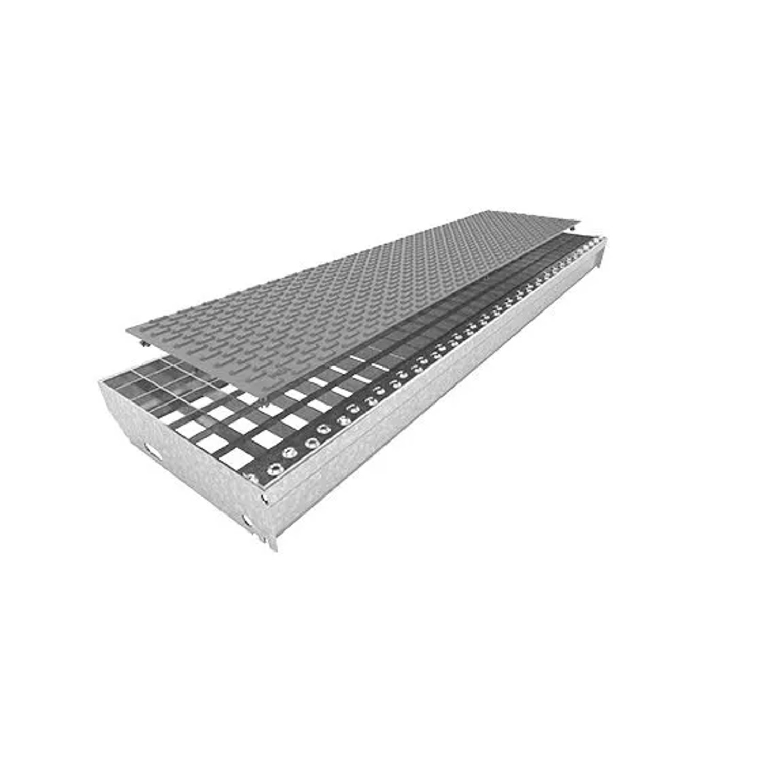 FeNau Gitterrostauflage Kunststoff 800x200 mm Schiefergrau 10 Stück MEA Floor