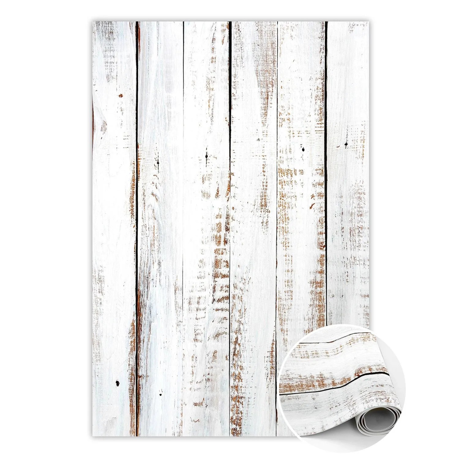 Tulup Teppich Rustikales Holz PVC Vloer Mat 100x150 cm Weiß PVC Floor Mat V günstig online kaufen