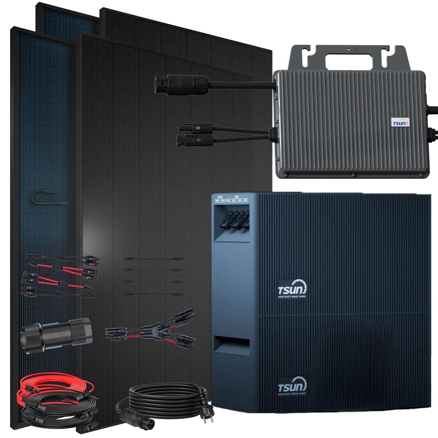 SUNNIVA Balkonkraftwerk 1840W mit TSUN DCU2000Lite 4,02kWh Solarspeicher Wechselrichter inkl.5m Kabel 4x 460W Solarmodul...