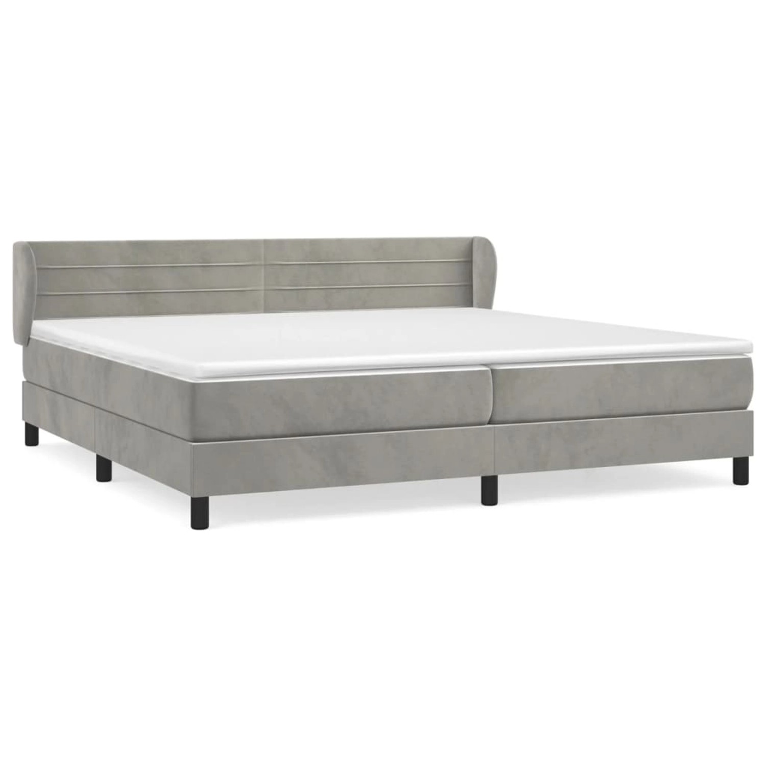 vidaXL Boxspringbett mit Matratze Hellgrau 200x200 cm Samt1396569 günstig online kaufen