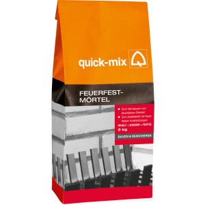 Quick-Mix Feuerfestmörtel, 2 kg Sack für Kamin- und Ofenreparaturen.
