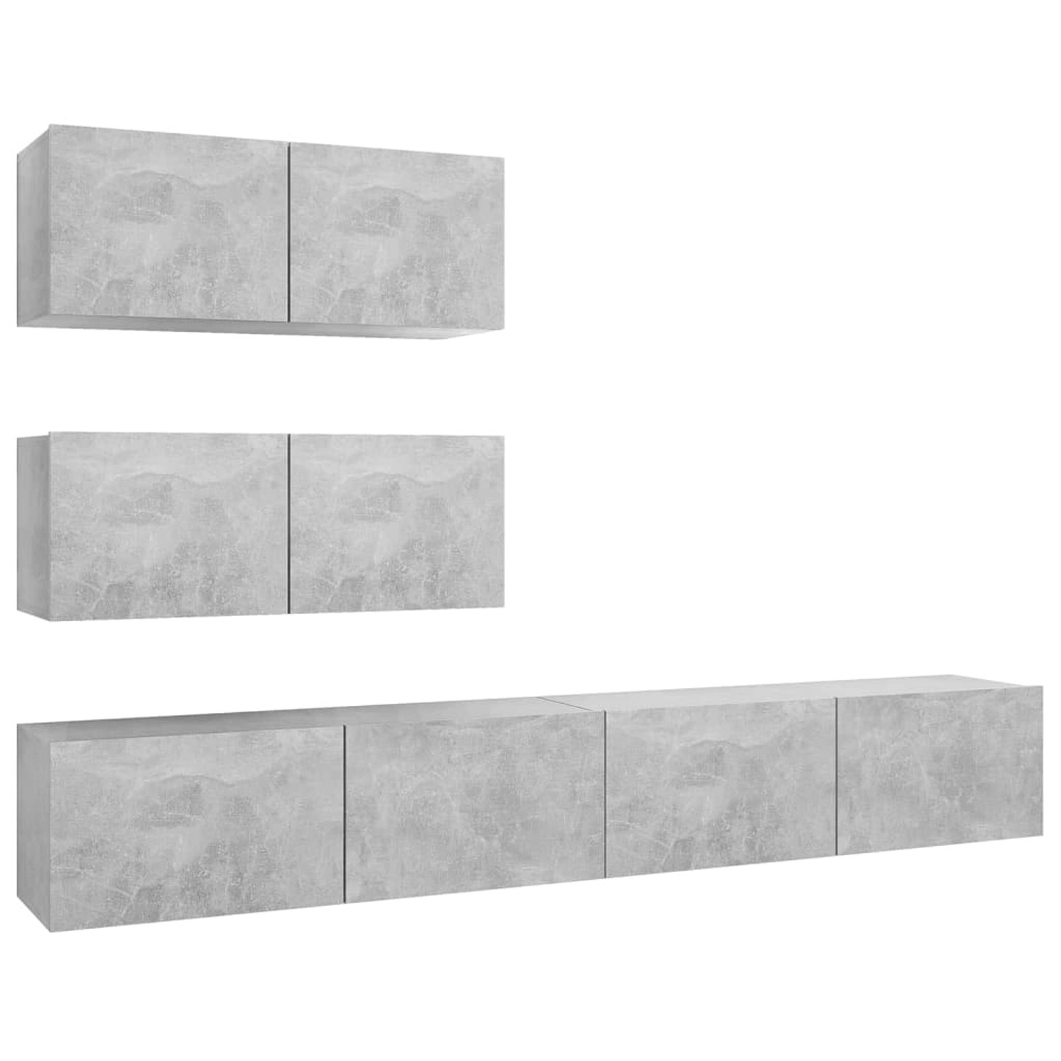 Thumbnail - VidaXL 4-tlg. TV-Schrank-Set Betongrau Holzwerkstoff Modell 22