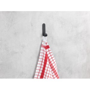 Wenko Wandhaken Monel, 2er Set, schwarz-matt, mit Geschirrtuch. Küchenhelfer für die Wand.