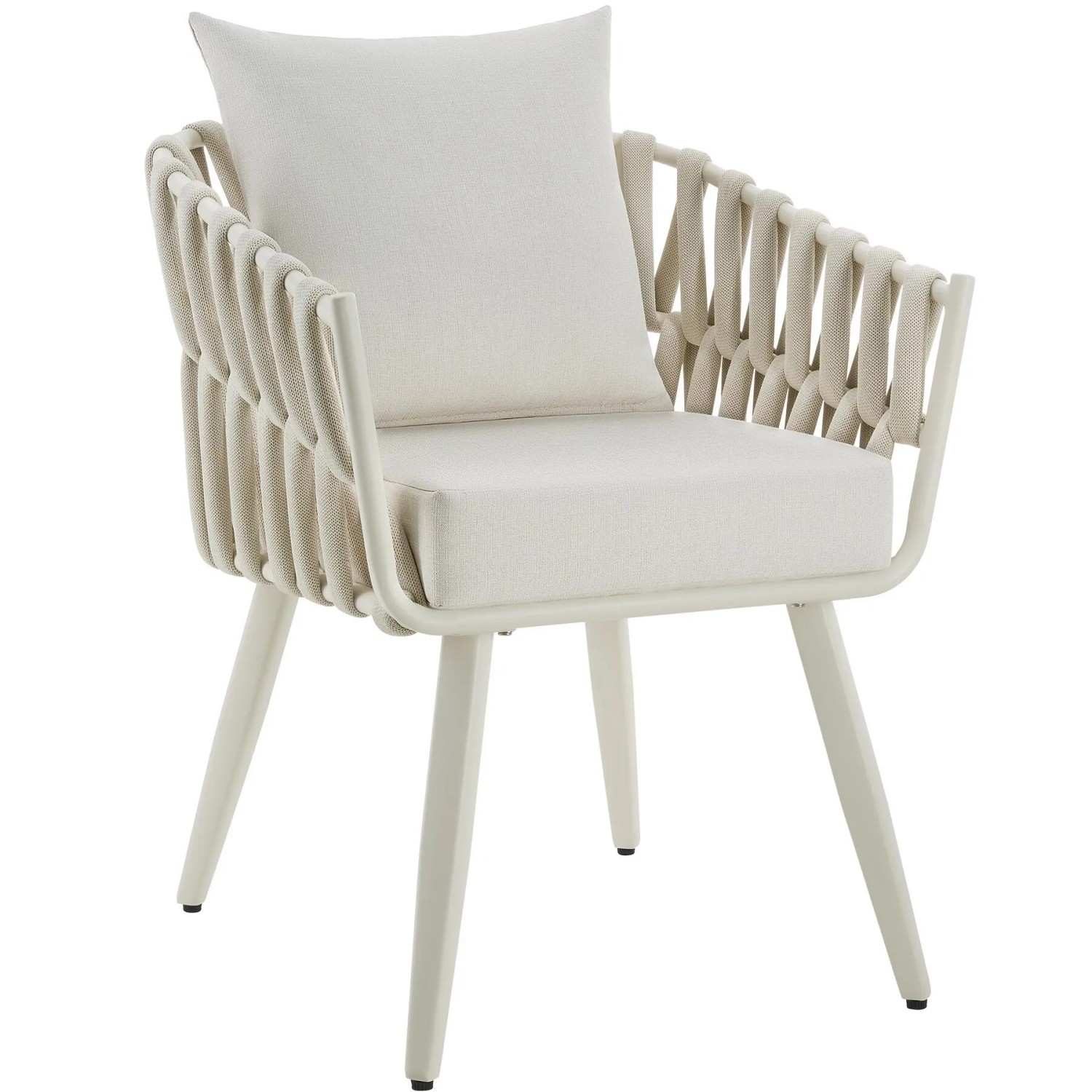 Tectake Aluminium Stuhl Lugano Im Rope Design Wetterfest und Uv Beständig Pro Stück 65 5 x 62 5 x 75 cm Beige