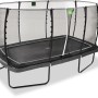 Schwarzes EXIT Allure Classic Gartentrampolin mit Sicherheitsnetz, 244 x 427 cm.