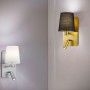 Wandleuchte Marriot in Nickel matt und Gold mit Leselampe, zwei Varianten.