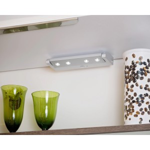 Briloner LED Unterbauleuchte Lero, 4-flammig, mit Bewegungsmelder, Titanfarben.