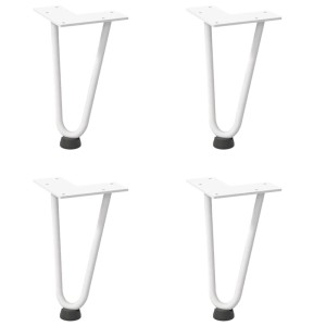vidaXL Haarnadelbeine für Couchtisch 4 Stk Weiß 20 cm Massivstahl 4012413