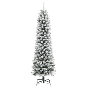 vidaXL Künstlicher Weihnachtsbaum Schlank mit Schnee 180 cm PVC & PE 4019687