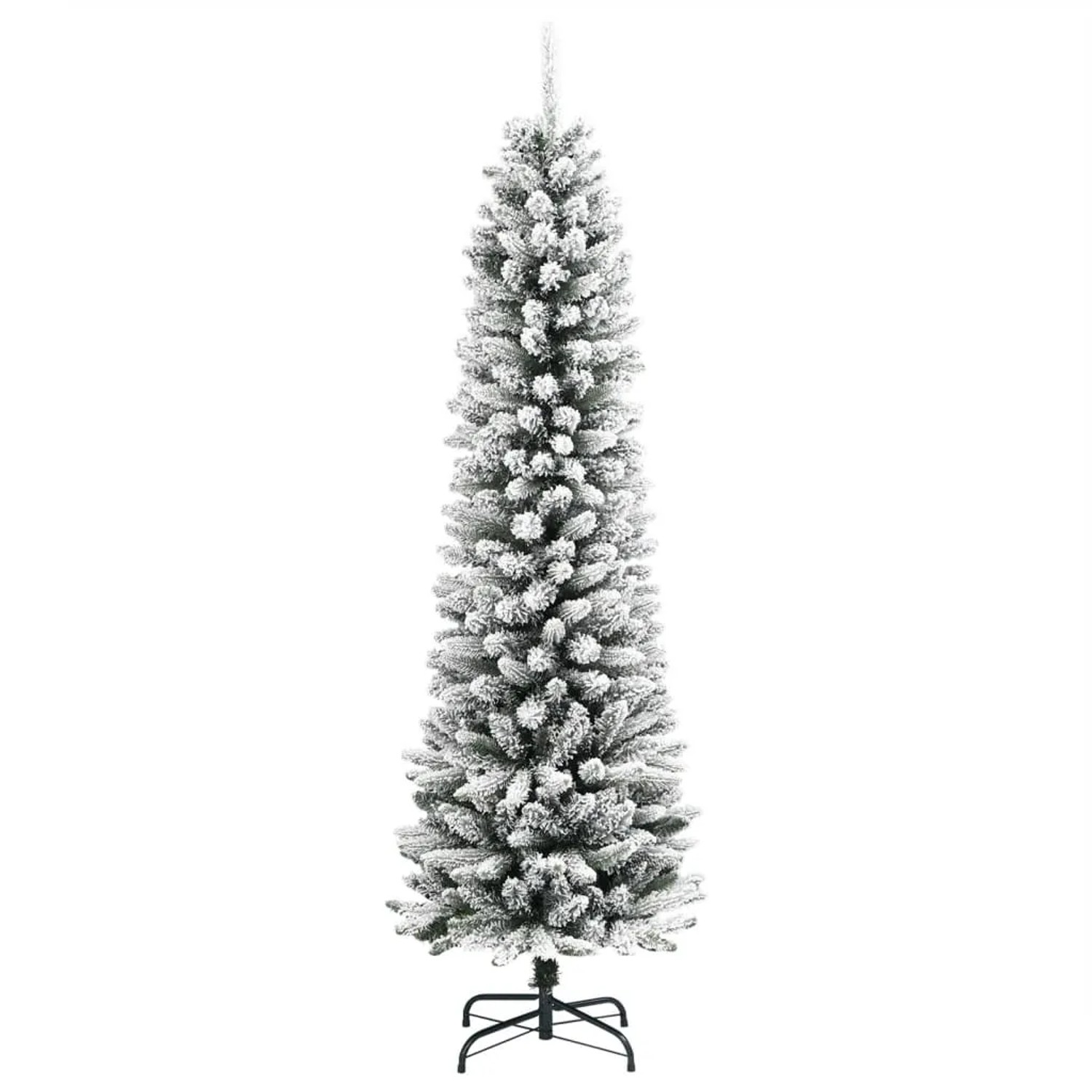 vidaXL Künstlicher Weihnachtsbaum Schlank mit Schnee 180 cm PVC & PE 4019687