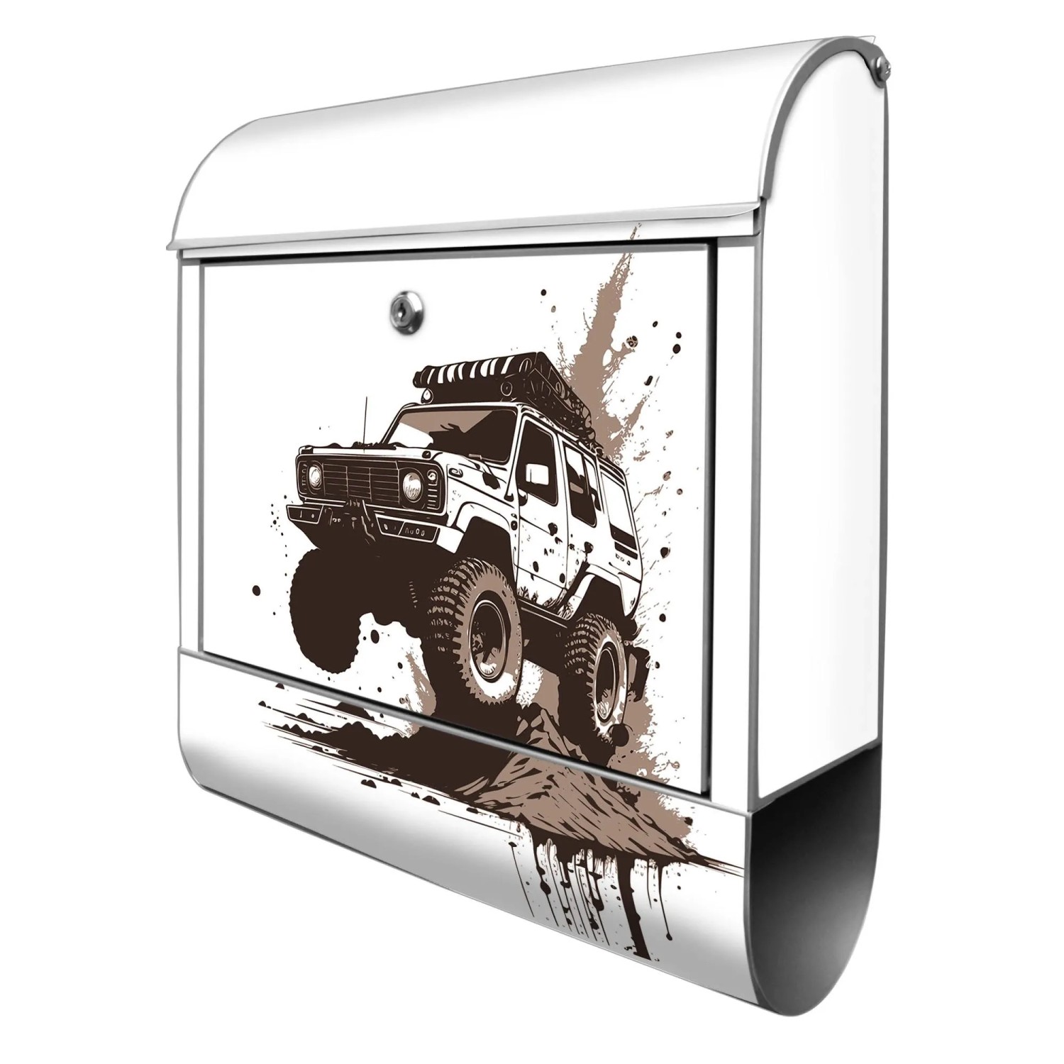 Banjado Design Briefkasten Silber Pulverbeschichtet 39x47x14cm 2 Schlüssel günstig online kaufen