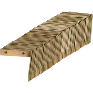 50 Stk. Stuhlwinkel, 60x60x18 mm, gelb verzinkt, für Holzkonstruktionen im Innenbereich.