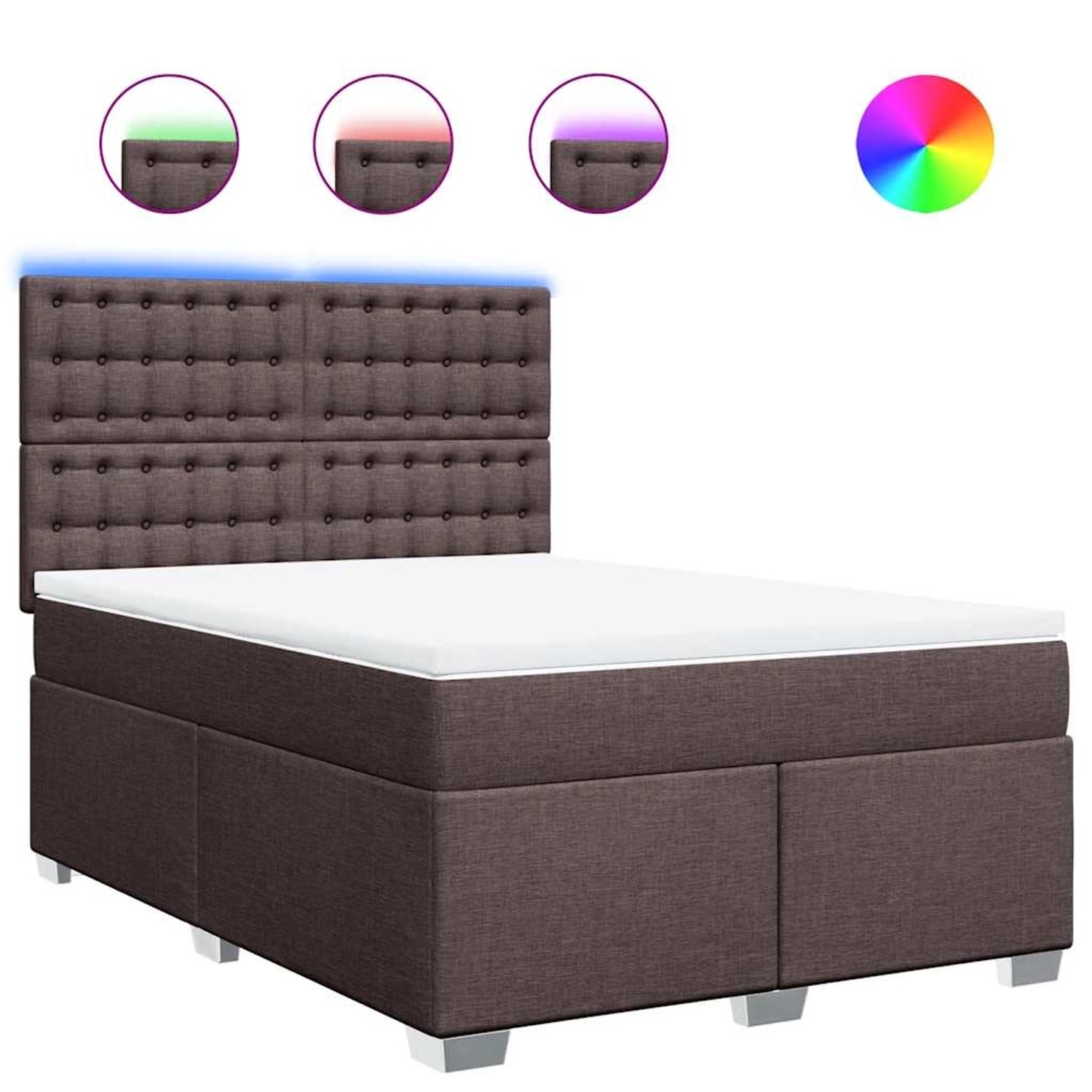 vidaXL Boxspringbett mit Matratze Dunkelbraun 140x190 cm Stoff 3292800 günstig online kaufen