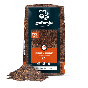 Galamio Pinienrinde Mix Fein, 60l Sack. Dekorative Bodenabdeckung für den Garten.
