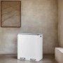 Songmics Mülleimer Pary, weiß-grau, 2 Fächer à 30 l für Mülltrennung.