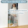 ib style Türschutzgitter Berrin 58-185cm Treppenschutzgitter für Kinder und Haustiere Ohne Bohren Weiß 140-150 cm_6