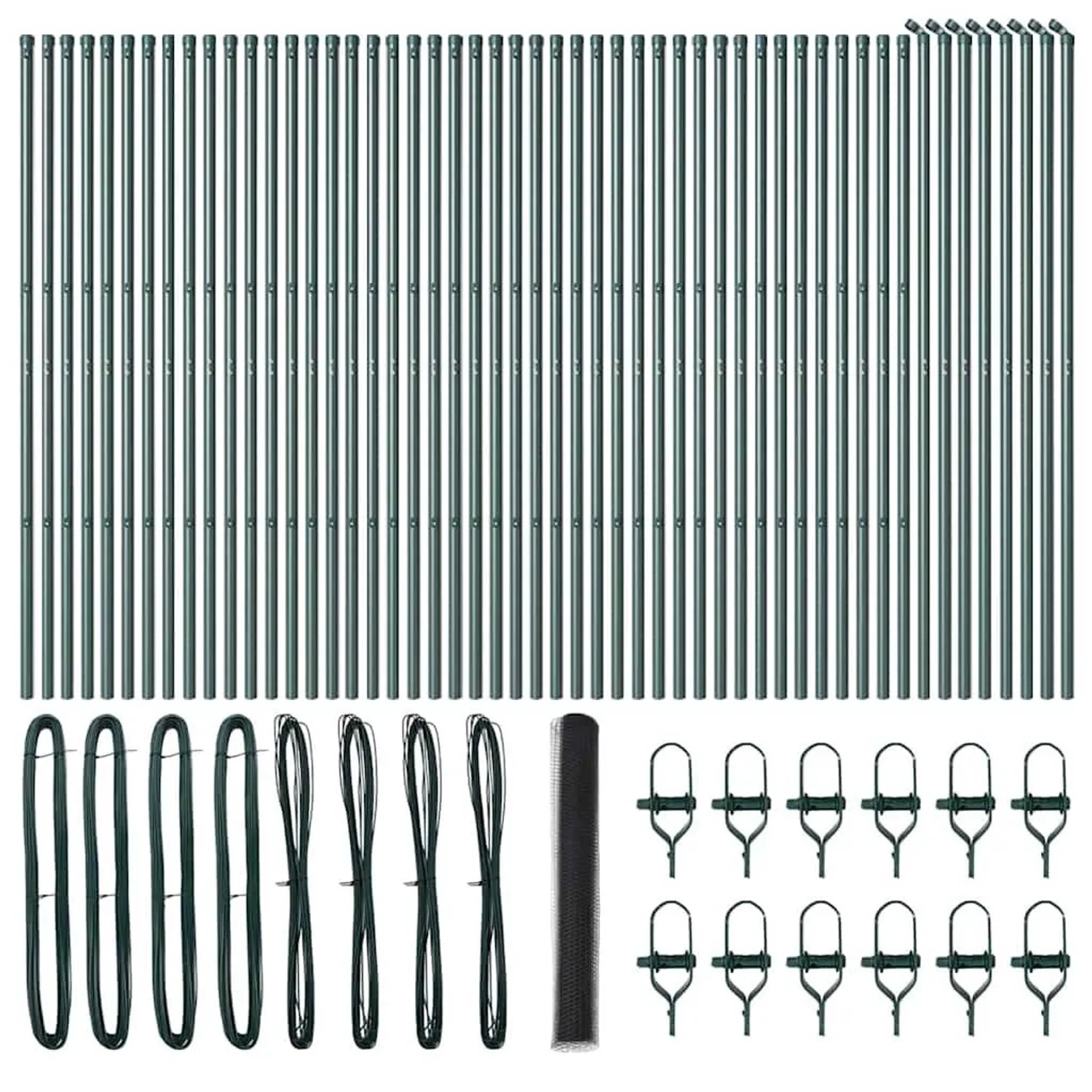 vidaXL Zaunpfosten Grau 100 x 1,4 m 36 mm Maschenweite Stahl und PVC 3352894