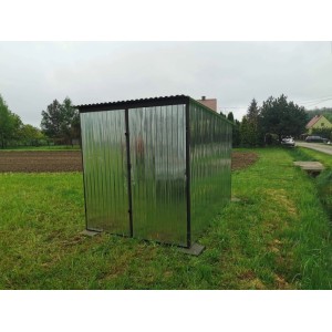 Liderstal Gerätehaus Basic aus Blech 200 x 300 cm Pultdach Zink