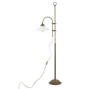 Licht-Erlebnisse Stehleuchte Messing Antik Klein 131 cm Hoch E27 Verstellbar