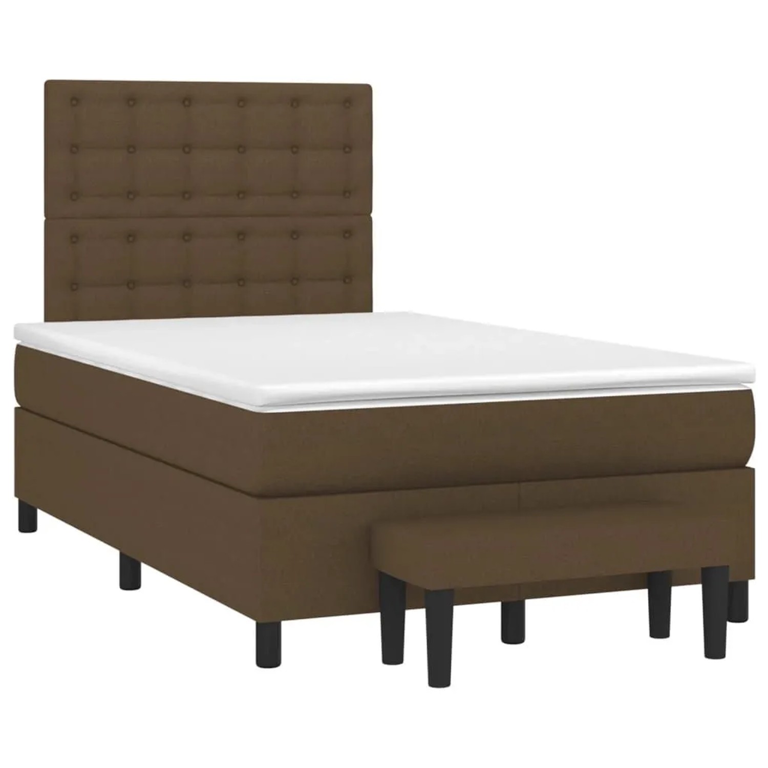 vidaXL Boxspringbett mit Matratze Dunkelbraun 120x190 cm Stoff 3270386