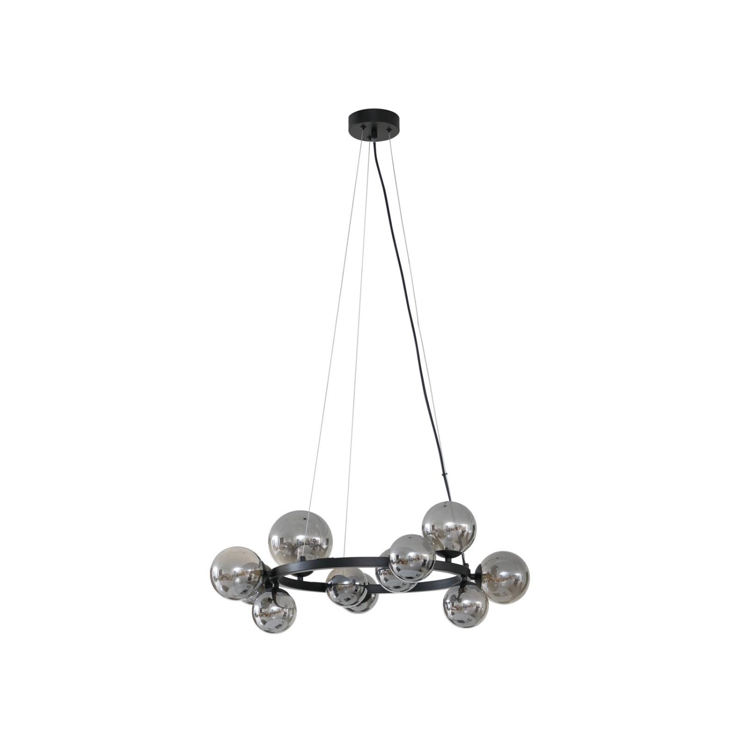 Lucande Pendelleuchte Naelen 10020477 Modern in Schwarz aus Metall 11-flamm günstig online kaufen