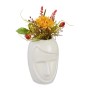 Relaxdays Blumenvase Gesicht Keramik Weiß 14,5 cm x 9,5 cm x 10,5 cm 450 g