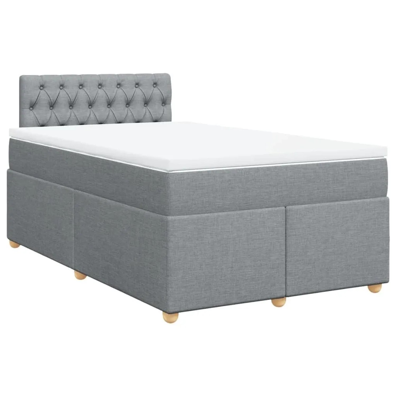vidaXL Boxspringbett mit Matratze Hellgrau 120x200 cm Stoff 3288954 günstig online kaufen