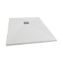 Rechteckige, extraflache Schulte Duschwanne ExpressPlus, 100x90 cm, aus Mineralguss in Weiß mit Rinnenablauf.