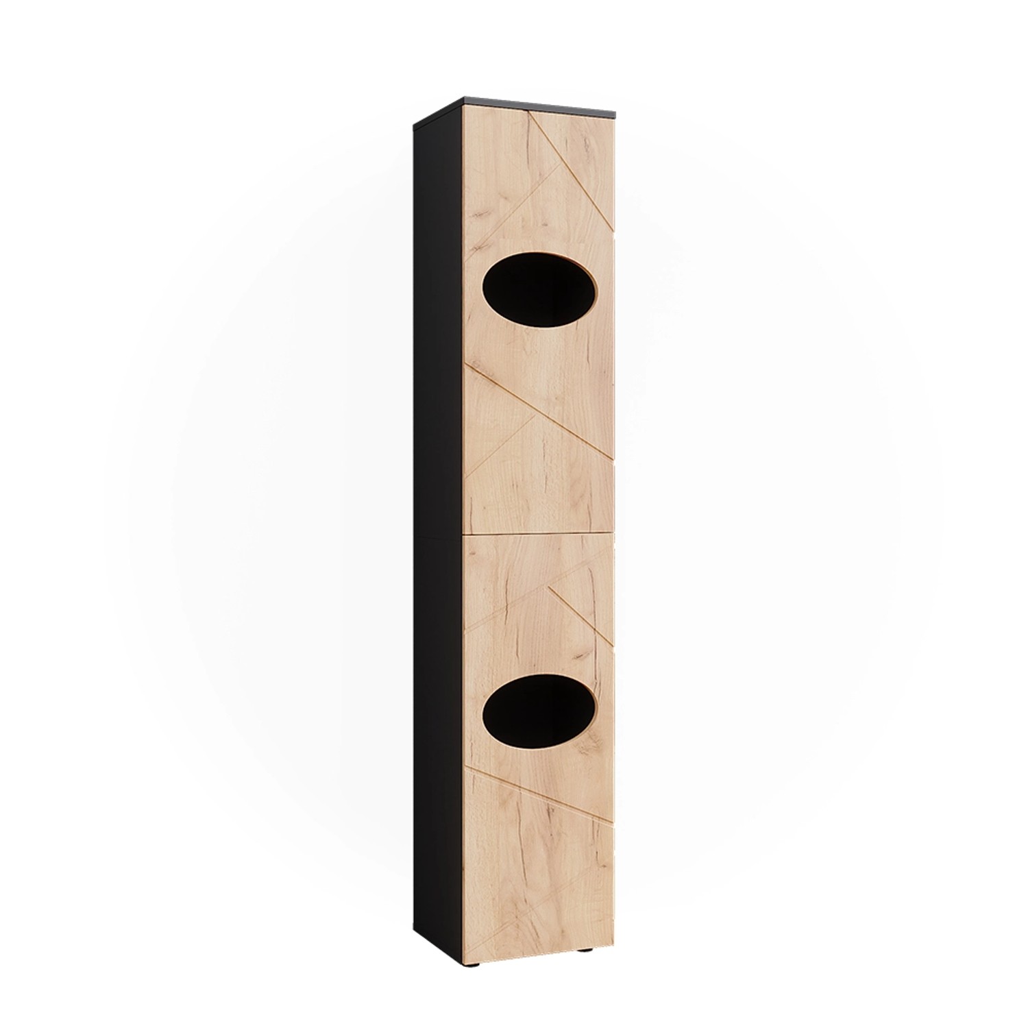 Vicco Wäscheschrank Irma Anthrazit/Goldkraft Eiche 37 x 192 cm