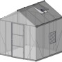 Palram Canopia Glory Gewächshaus 2.4x2.5 m, anthrazit mit Stegplatten, Dach- und Seitenfenster.