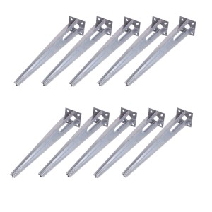 TRUTZHOLM 10x Bodenhülse Durchmesser 34mm 50cm Länge Verzinkt 100x100mm