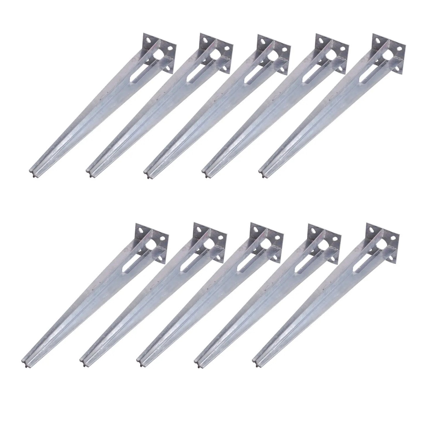 TRUTZHOLM 10x Bodenhülse Durchmesser 34mm 50cm Länge Verzinkt 100x100mm