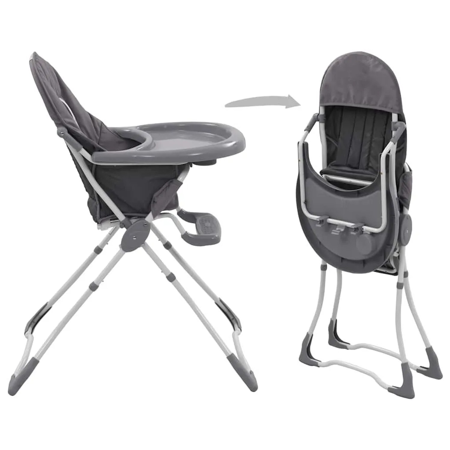vidaXL Baby-Hochstuhl Grau und Weiß 10185_3