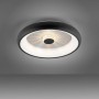 Moderne LED-Deckenleuchte Vertigo in Schwarz, Ø 46,5 cm mit Kristalleffekt.
