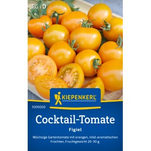 Kiepenkerl Cocktail-Tomate Figiel: Orange, längliche Tomaten, ideal für Gewächshaus und Kübel.