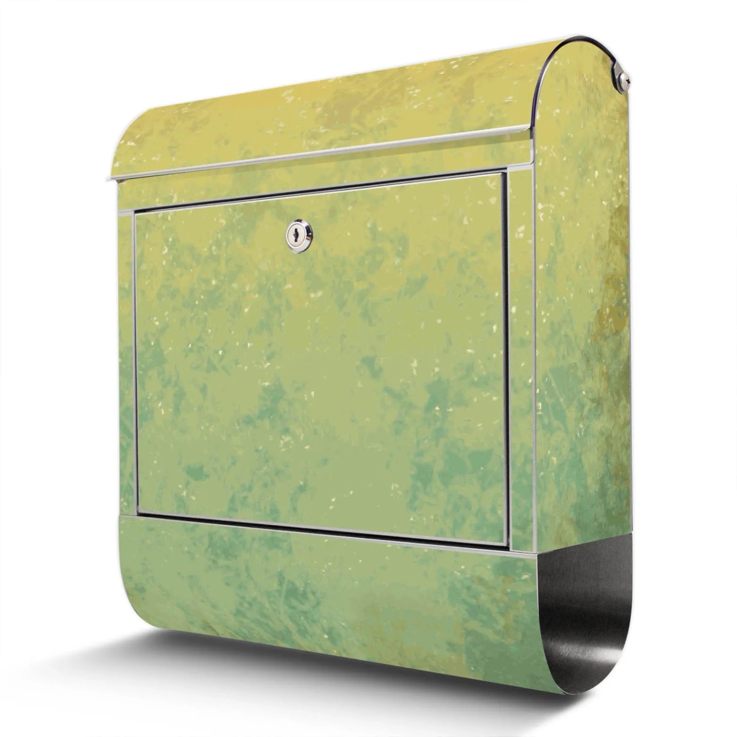 Banjado Briefkasten Edelstahl 38x43x12.5cm Rostfrei Mit Zeitungsfach Mit Motiv Motiv Wt Vintage Messing