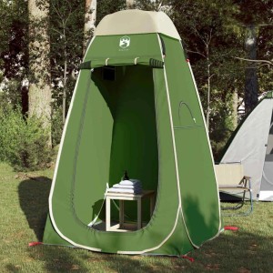 Grünes Furnicato Pop-Up Umkleidezelt/Sichtschutzzelt 120x120x185 cm im Freien, offen, mit Hocker und Handtüchern. Camping.