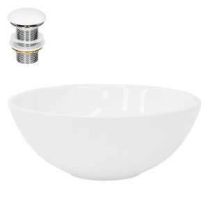 ML-Design Handwaschbecken, Keramik weiß glänzend, Ø 28cm, inkl. Ablaufgarnitur
