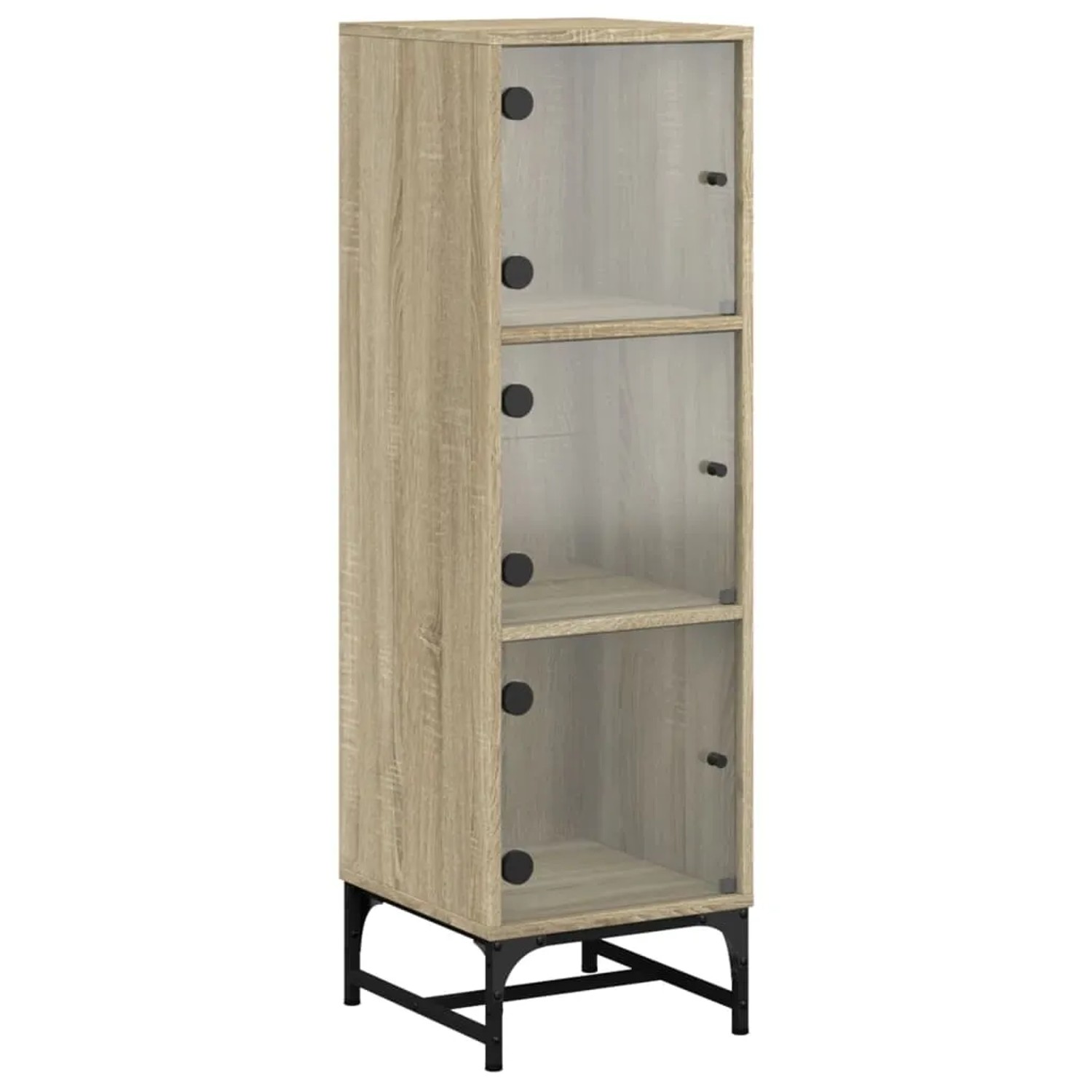 vidaXL Highboard mit Glastüren Sonoma-Eiche 35x37x120 cm 836562