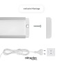 Oktaplex LED Unterbauleuchte für Küche, flaches Design, Aluminium, 58cm, warmweiß, mit Schalter und Montagezubehör.