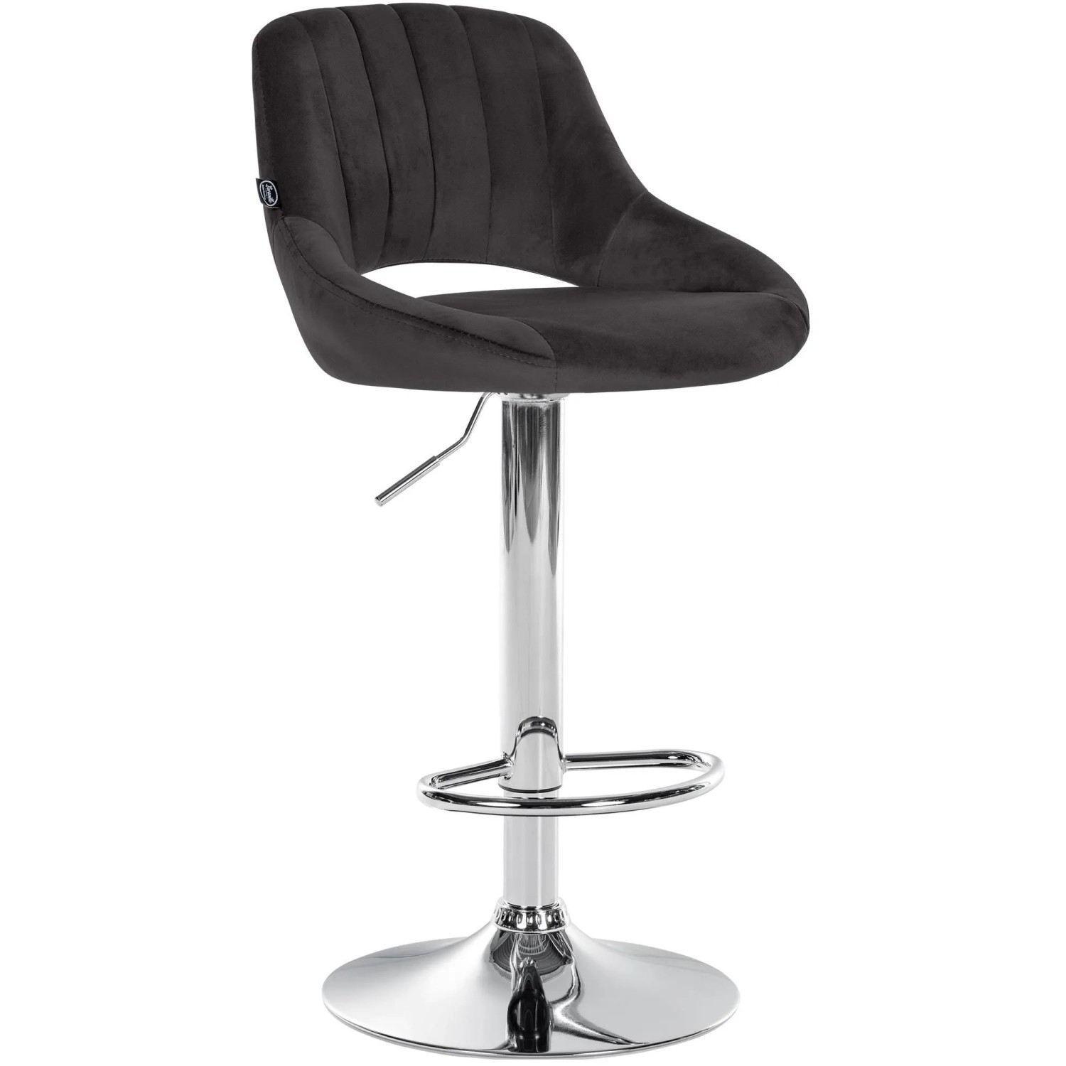 CLP Barhocker Milet Samt Schwarz/Chrom