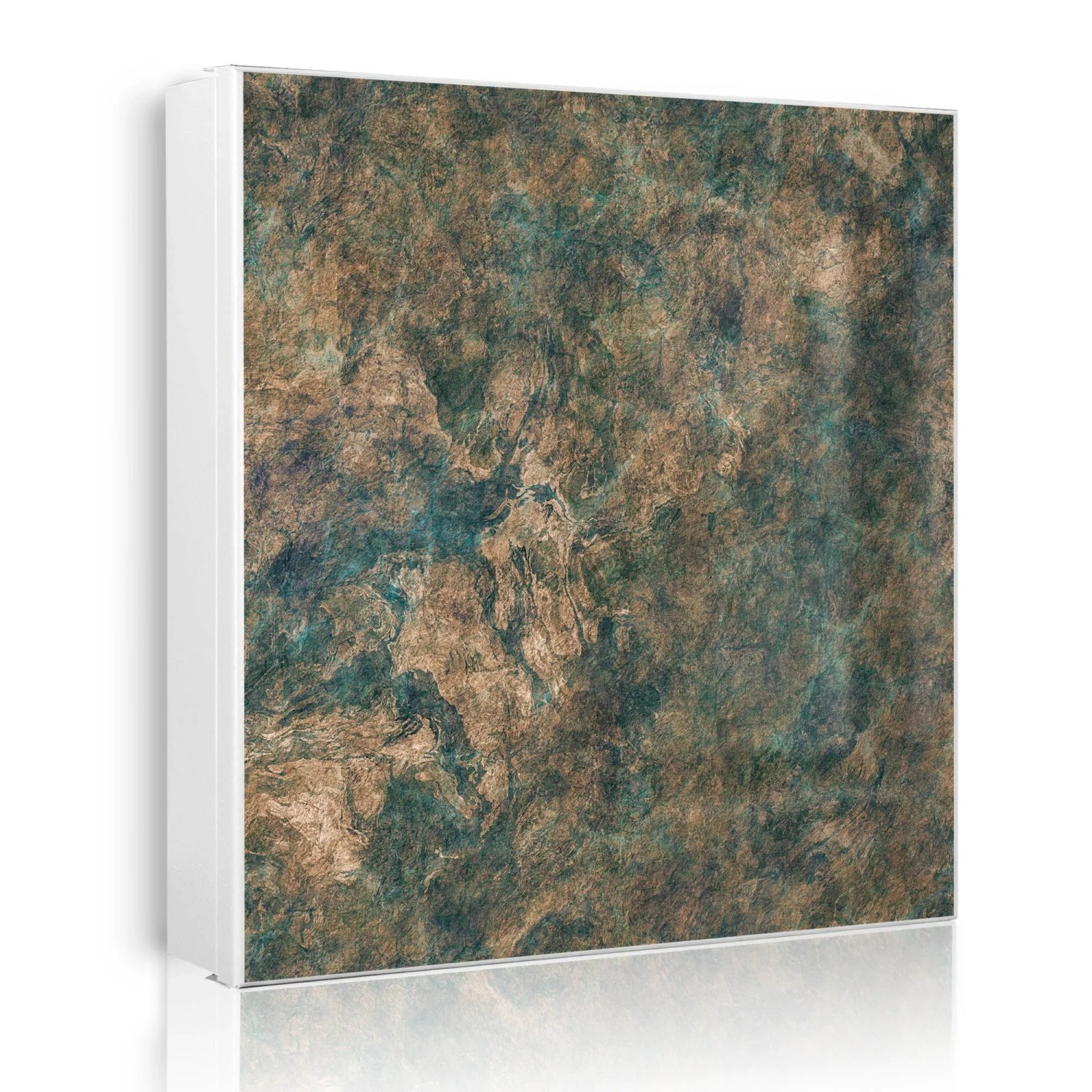 Banjado Großer Schlüsselkasten Metall 30x30cm Weiß Scharnier Links 50 Haken Beschreibbar Magnetisch Motiv Kupfer Patina