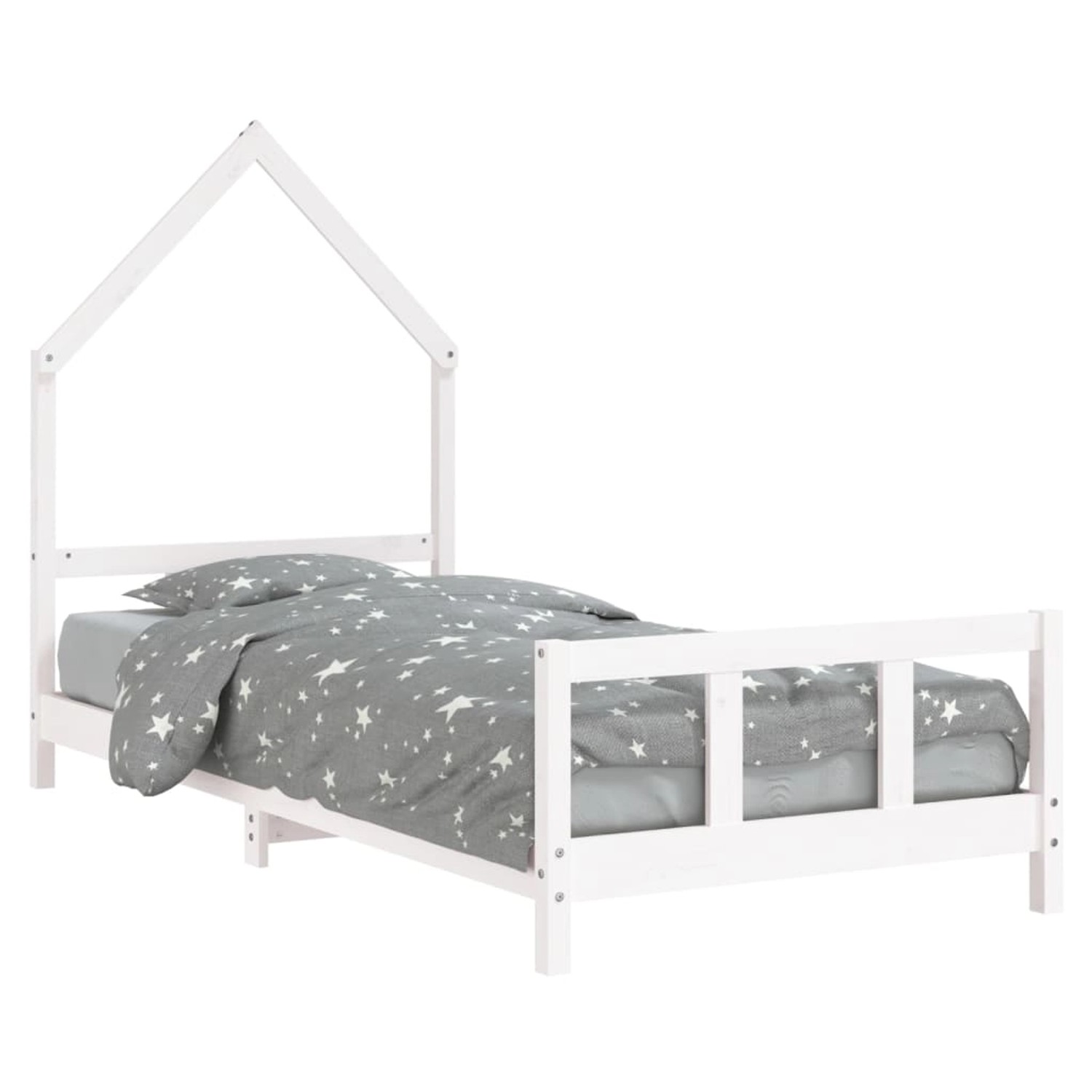 vidaXL Kinderbett Weiß 90x200 cm Massivholz Kiefer 834568 günstig online kaufen