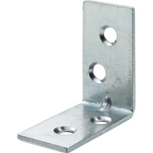 Hettich Stuhlwinkel, 30x30x15 mm, Stahl verzinkt, mit Löchern für Schrauben.