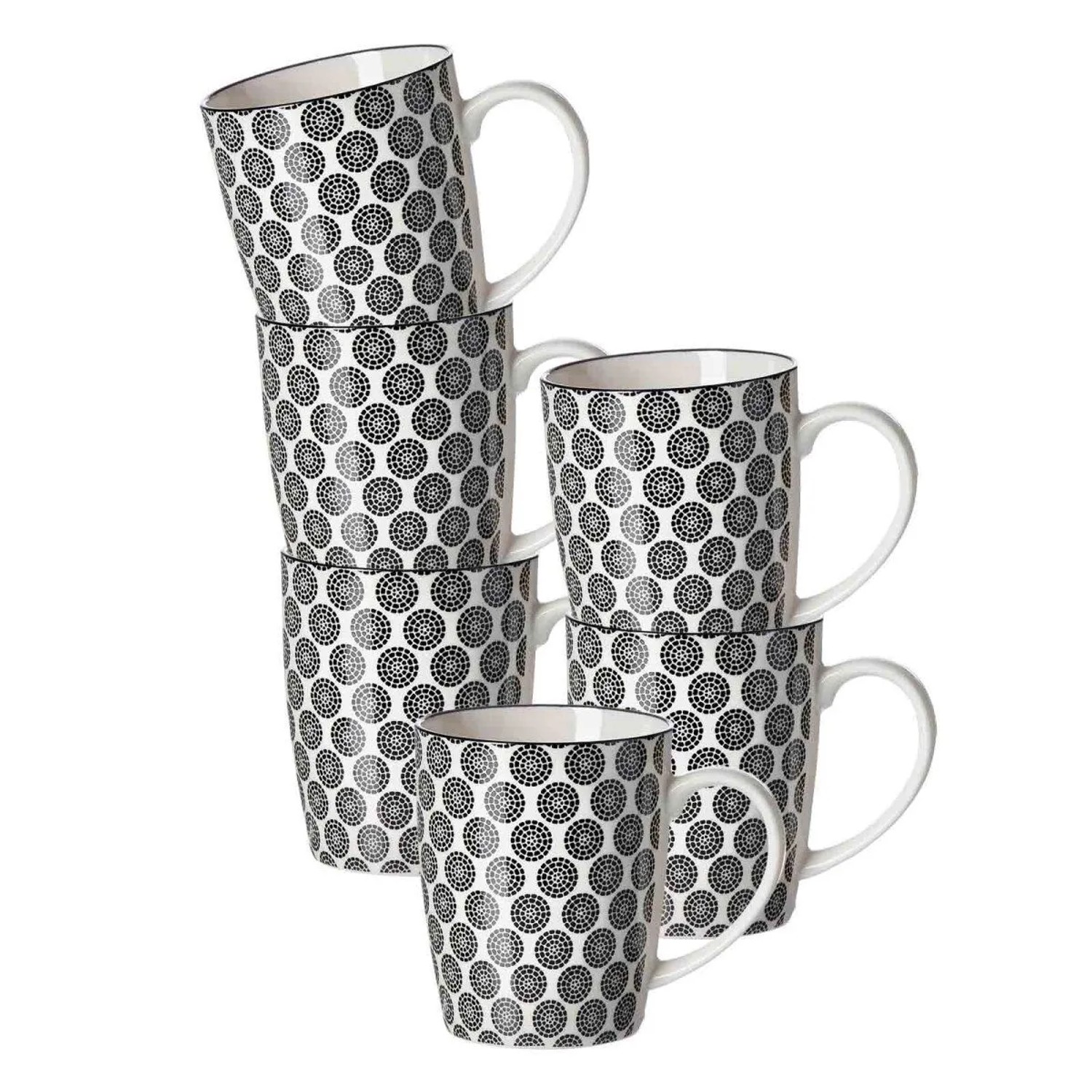 Ritzenhoff & Breker Takeo Circles Henkelbecher 350 ml 6er Set