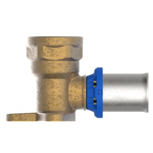 Kirchhoff MS-Wandscheibe Pressfitting, 16 mm x 18,7 mm (1/2 IG), Messing blank, für MSVR-Systeme.