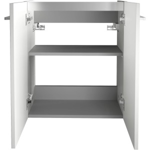 Offener, weißer Fackelmann Waschbeckenunterschrank SBC 52 cm mit Einlegeböden.