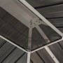 Detailaufnahme des Dachs vom Sojag Pavillon Olan 1014, Stahlblech und Aluminiumkonstruktion.