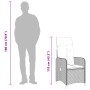 vidaXL Garten-Bistro-Set, 3-teilig, beige Poly Rattan, mit Maßangaben zu Stuhl und Person.