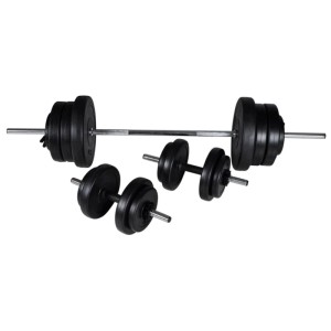 vidaXL Langhantel 2 Kurzhantel Set 60,5kg 90375